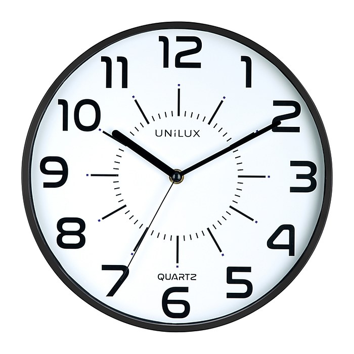 unilux Wanduhr POP weiß schwarz Kunststoff, Ø 30,5 cm