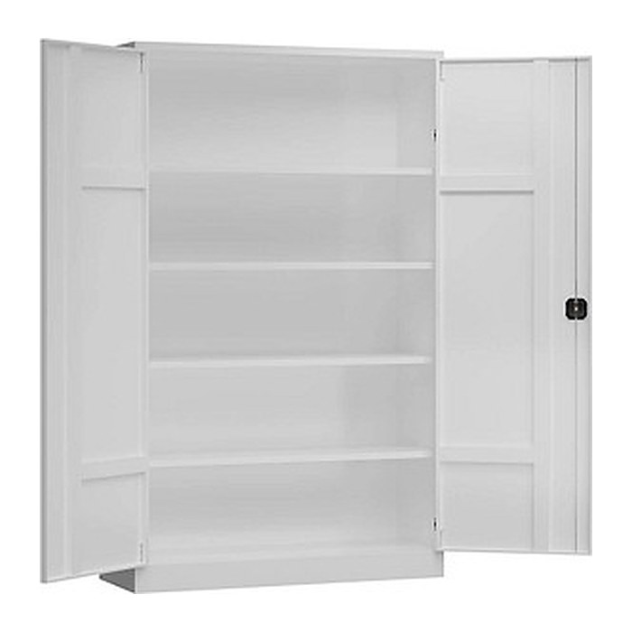 ClassiX Stahlschrank X-530377 signalweiß 4 Fachböden 120,0 x 42,0 x 194,5 cm, aufgebaut, 1 St.