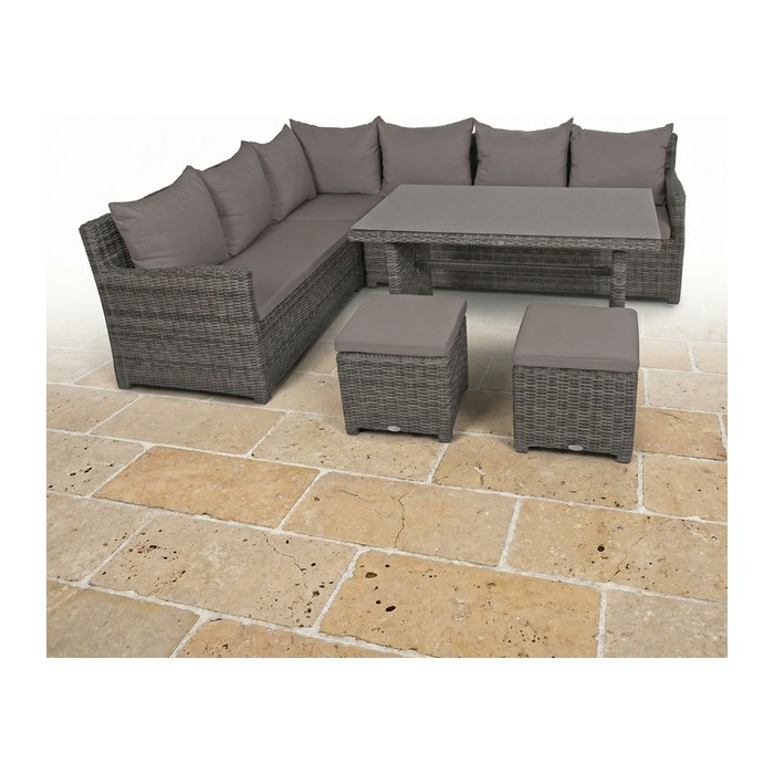 Garden Pleasure Loungegruppe Oviedo grau Kunststoff, Metall, 6-teilig