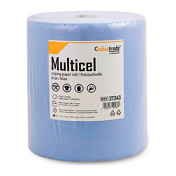 Industrade® Putztuchrolle Multicel 3-lagig blau, 1.000 Blätter, 1 Rolle