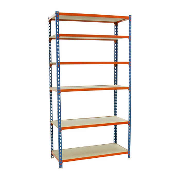 Simonrack Schwerlastregal MADERCLICK 6 8435104955208 orange, blau, braun 90,0 x 30,0 x 250,0 cm