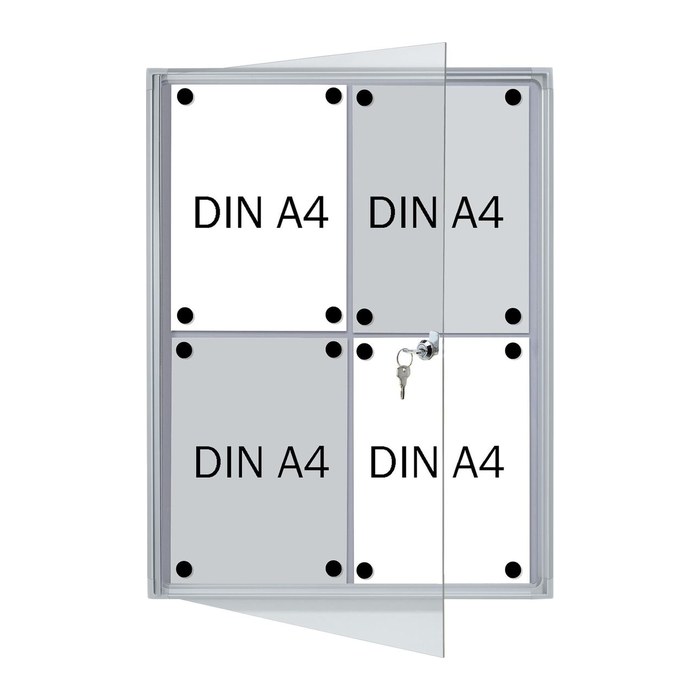 FRANKEN Schaukasten X-tra!Line silber 4x DIN A4 51,0 x 3,0 x 68,0 cm, 1 St.