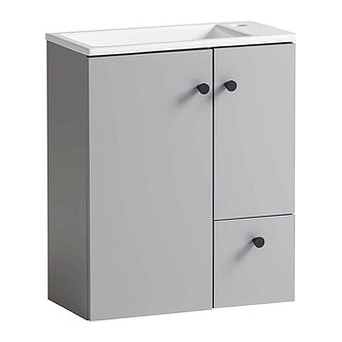 MÖBELPARTNER Waschbecken mit Unterschrank Lugo 157397 platingrau 70,7 x 17,0 x 76,8 cm