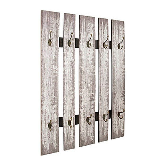 HAKU Möbel Wandgarderobe 32950 grau Holz 10 Haken 65,0 x 100,0 cm, 1 St.