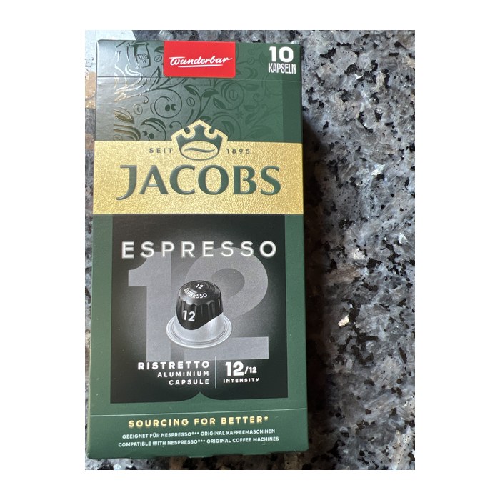 JACOBS ESPRESSO RISTRETTO Kaffeekapseln, Arabica- und Robustabohnen kräftig, 10 St.