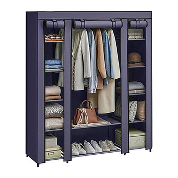 SONGMICS Stoffschrank, LSF003I02 blau 150,0 x 45,0 x 175,0 cm, 1 St.