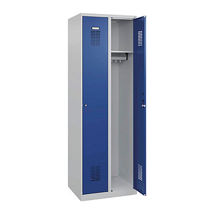 CP Spinde Classic Plus enzianblau, lichtgrau 088055-20 S10003, 2 Schließfächer 60,0 x 50,0 x 185,0 cm