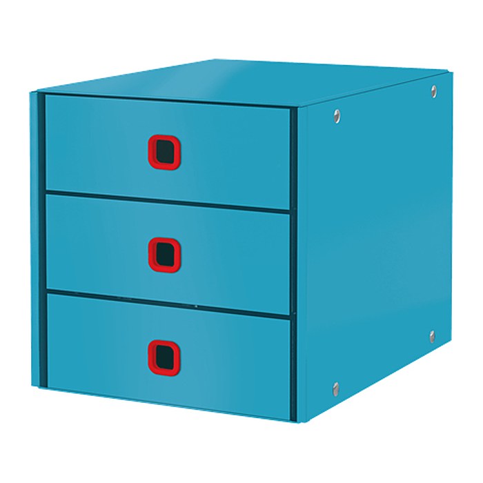 LEITZ Schubladenbox Click & Store Cosy blau 53680061, DIN A4 mit 3 Schubladen, 1 St.