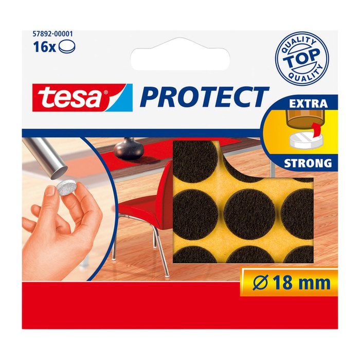 tesa Protect® Filzgleiter Kunststoff Ø 1,8 cm, 16 St.