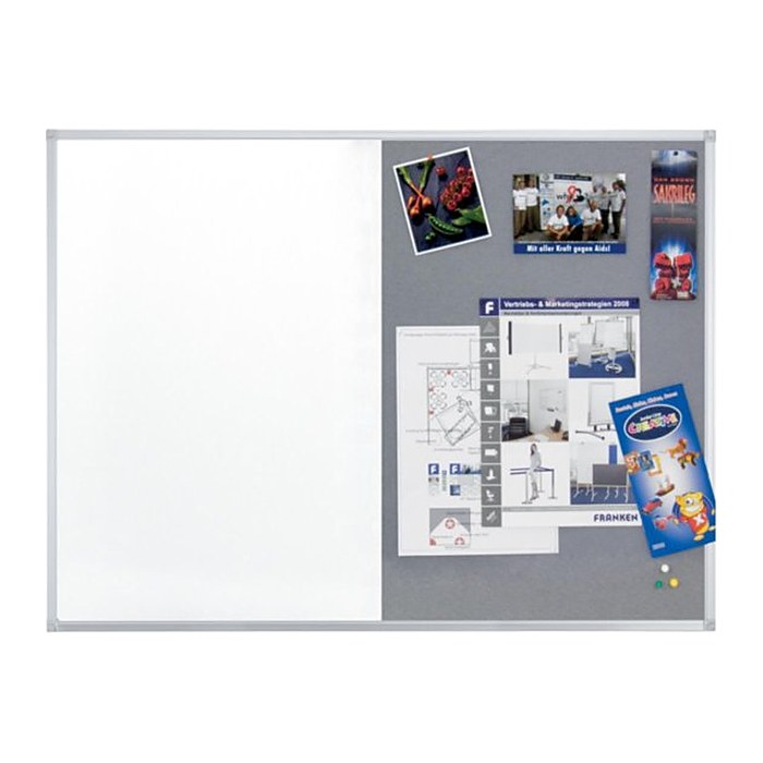 FRANKEN Whiteboard-Pinnwand X-tra!Line 60,0 x 45,0 cm Textil grau