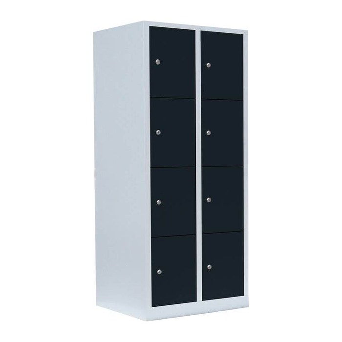 LÜLLMANN Schließfachschrank anthrazit, lichtgrau 523428, 8 Schließfächer 80,0 x 50,0 x 180,0 cm