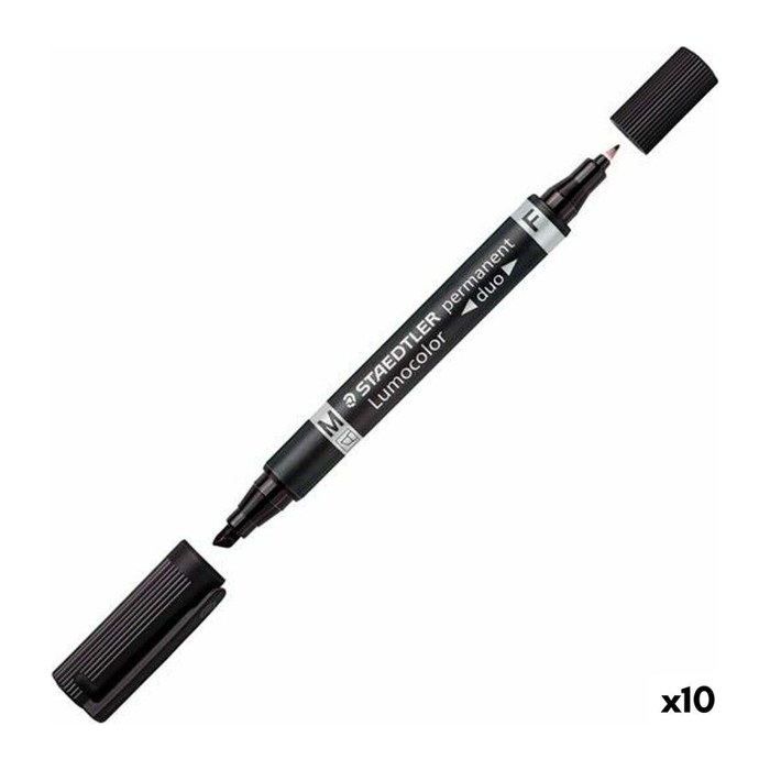STAEDTLER Zweispitzmarker Lumocolor perm schwarz 10 Stück