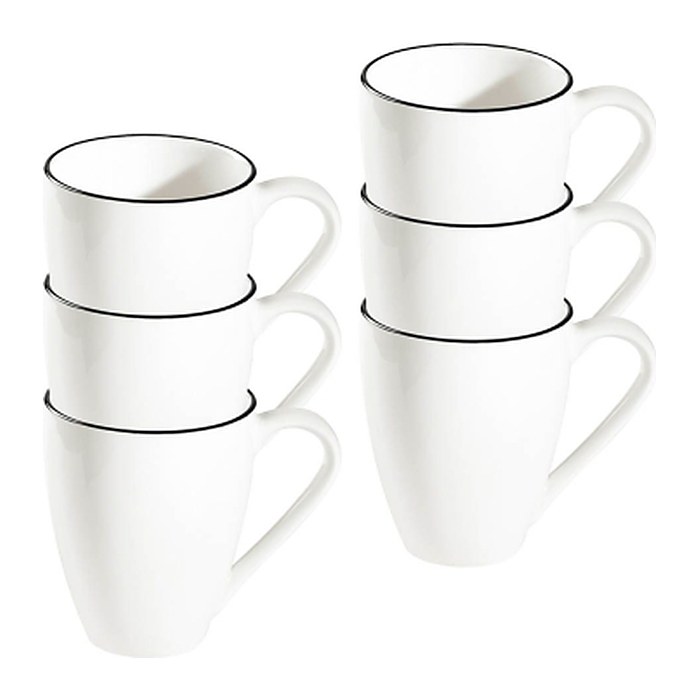 ID Fine Kaffeebecher Modest Black Alzar weiß 0,3 l, 6 St.