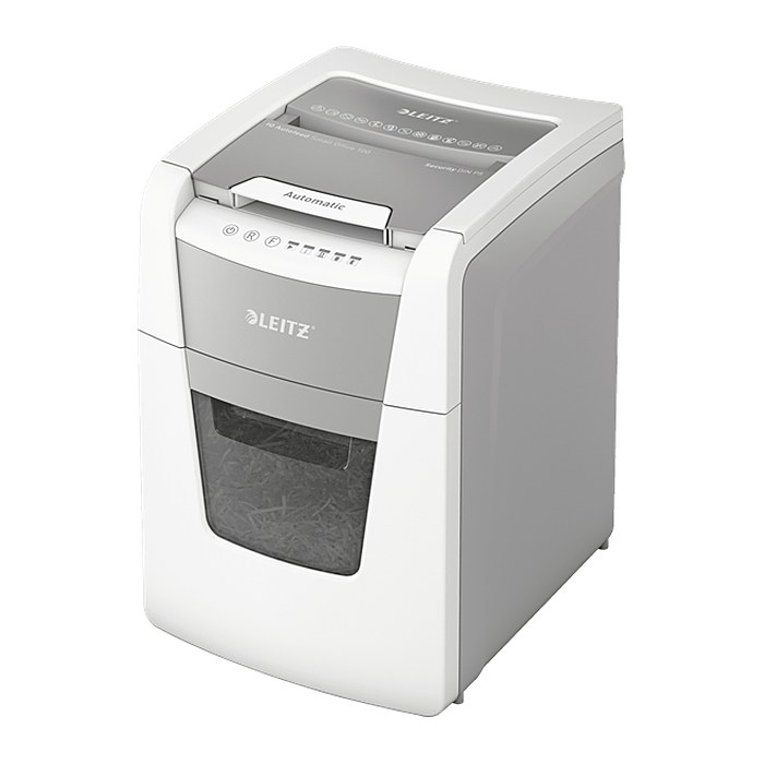 AKTION: LEITZ IQ Autofeed Small Office 100 Aktenvernichter mit Partikelschnitt P-5, 2 x 15 mm, bis 100 Blatt, weiß mit 45 Euro CashBack