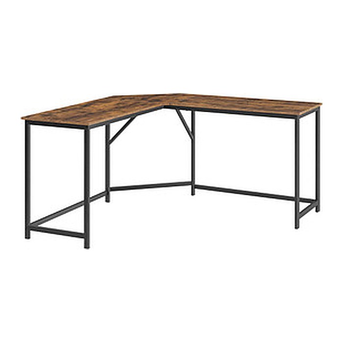 VASAGLE Schreibtisch braun L-Form, O-Fuß-Gestell schwarz 149,0 x 50,0 cm