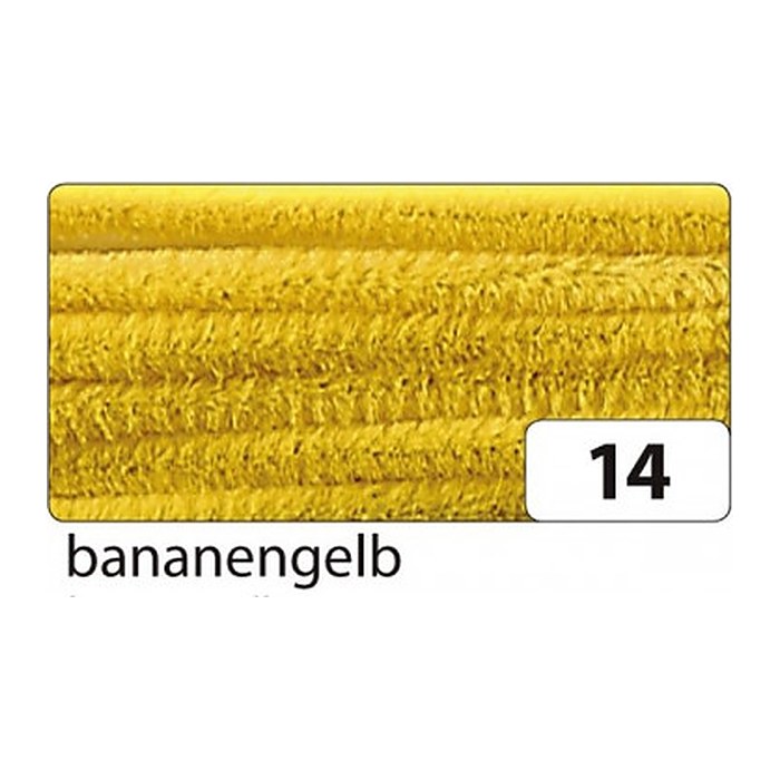folia Pfeifenreiniger bananengelb Chenilledraht Ø 8,0 mm, 10 St.