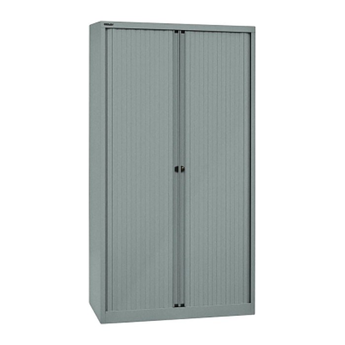 BISLEY Rollladenschrank silber 4 Fachböden 100,0 x 43,0 x 198,0 cm