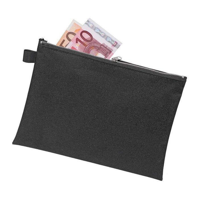 VELOFLEX Reißverschlussbeutel DIN A5 schwarz/silber Textil, 1 St.