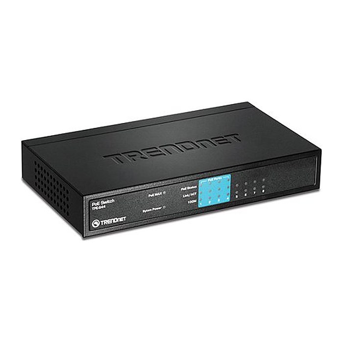 TRENDnet Switch 8-Port 10/100Mbps PoE 30W(4xNon-PoE)Metall