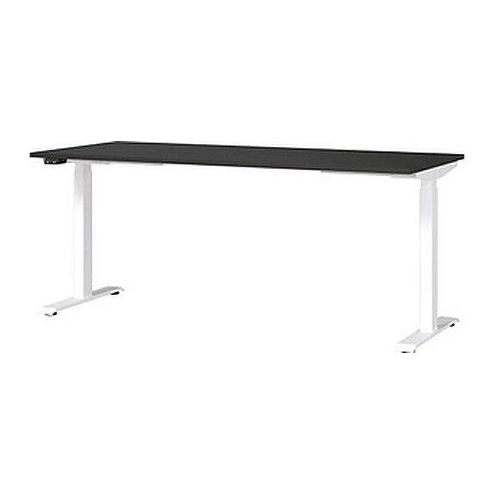 GERMANIA JET höhenverstellbarer Schreibtisch grafit rechteckig, T-Fuß-Gestell weiß 180,0 x 80,0 cm