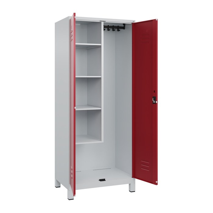 CP Putzmittelschrank Classic Plus 080110-02 S10001 lichtgrau, rubinrot 4 Fachböden 80,0 x 50,0 x 195,0 cm, aufgebaut, 1 St.