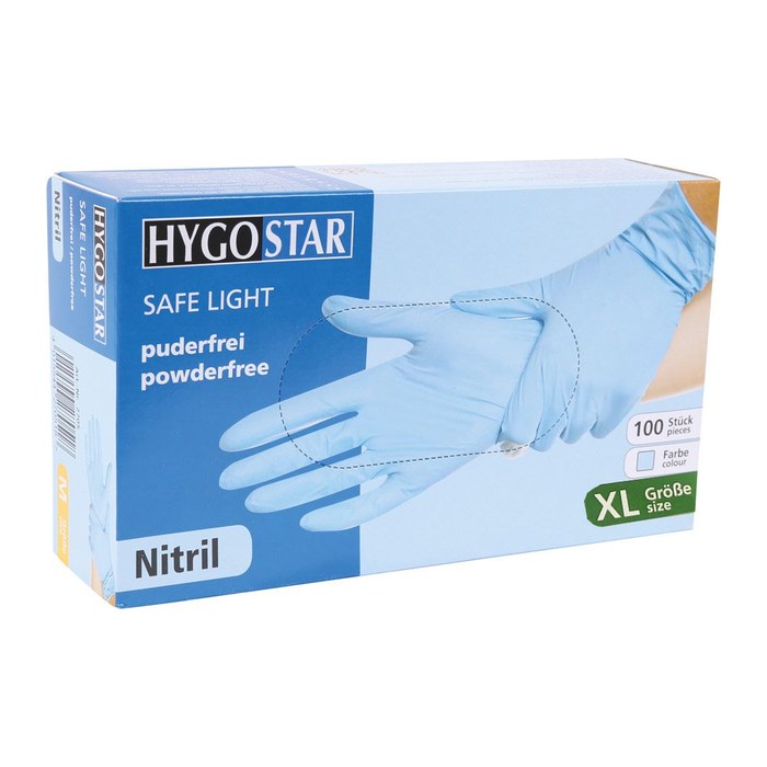 HYGOSTAR unisex Einmalhandschuhe SAFE LIGHT blau Größe XL, 100 St.