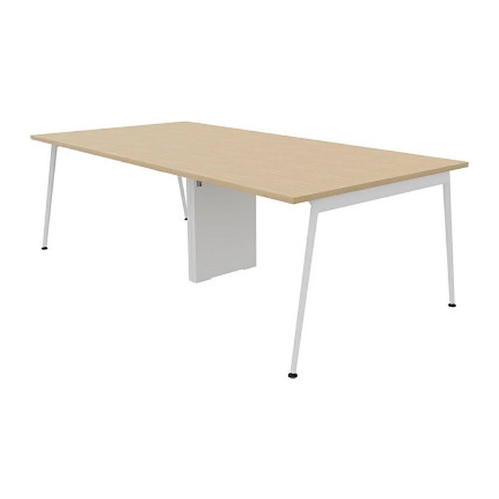 Quadrifoglio Konferenztisch X3 eiche rechteckig, 4-Fuß-Gestell weiß, 240,0 x 120,0 x 75,0 cm
