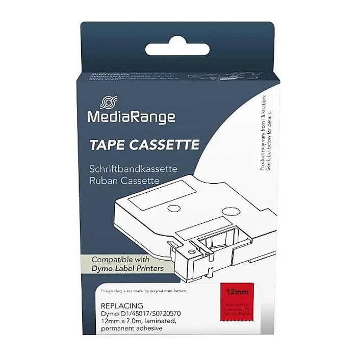 MediaRange Schriftbandka. Dymo D1/45017/S0720570 12mmx7m sw