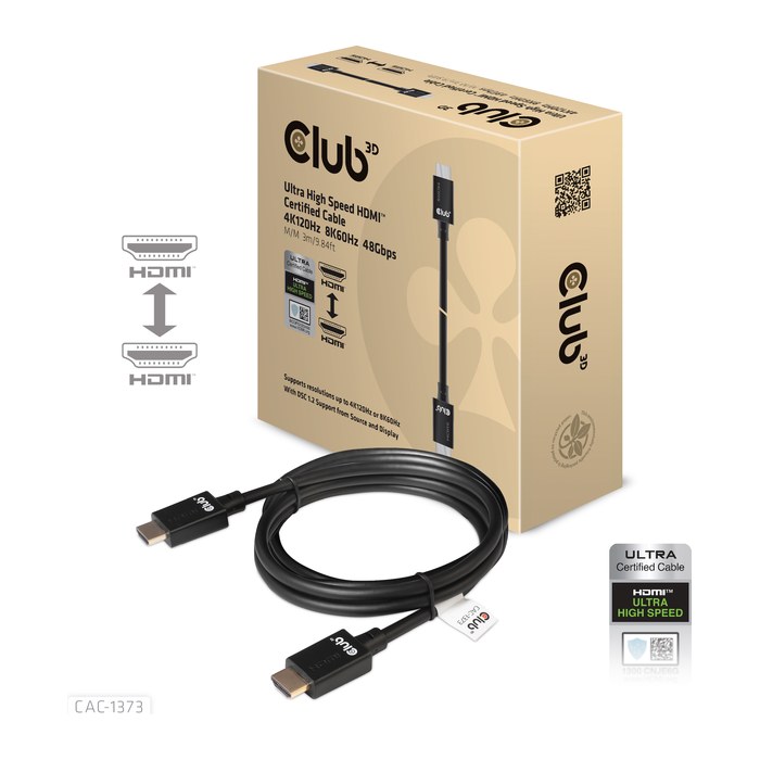 Club3D HDMI-Kabel A -> A 2.1 Ultra High Speed 10K HDR 3m retail