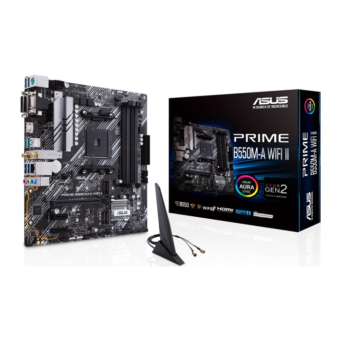ASUS Prime B550M-A WiFi II Mainboard, AM4, Micro-ATX, B550, 128 GB