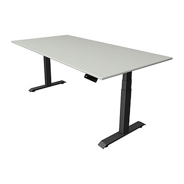 Kerkmann Move 4 elektrisch höhenverstellbarer Schreibtisch lichtgrau rechteckig, T-Fuß-Gestell grau 200,0 x 100,0 cm