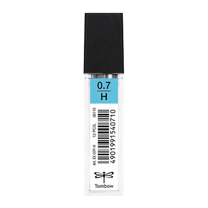 Tombow Feinminen-Bleistiftminen schwarz H 0,7 mm, 12 St.