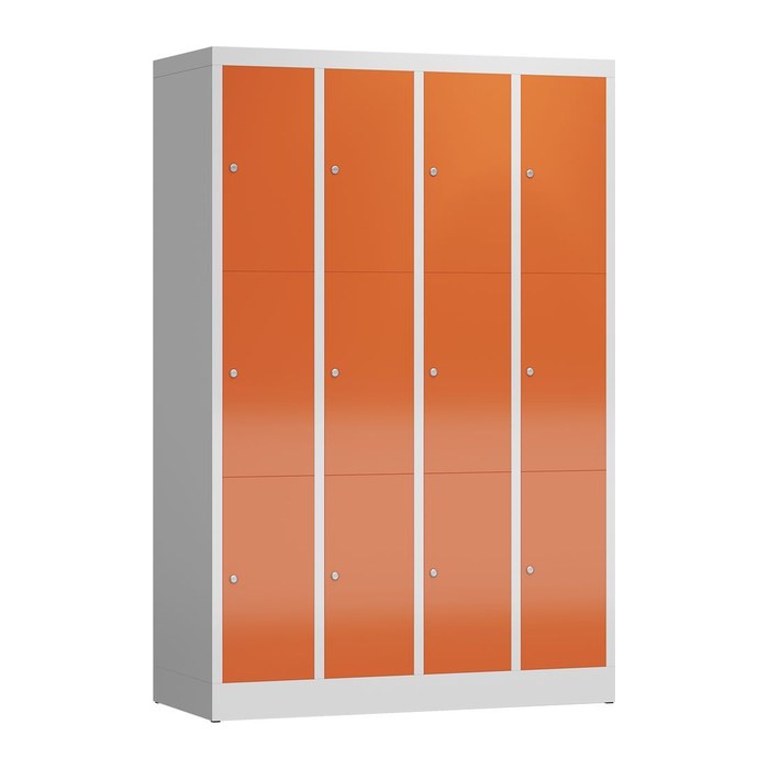 ClassiX Schließfachschrank feuerrot, lichtgrau X-520344, 12 Schließfächer 118,5 x 50,0 x 180,0 cm