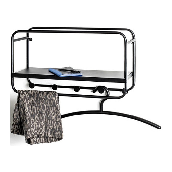 HAKU Möbel Wandgarderobe 23506 schwarz Metall 5 Haken 45,0 x 25,0 cm, 1 St.