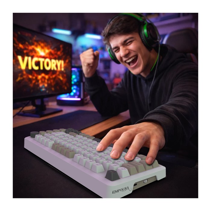 INCA Gaming Tastatur RGB/GraySwitch/USB-C/BT 2.00m weiß