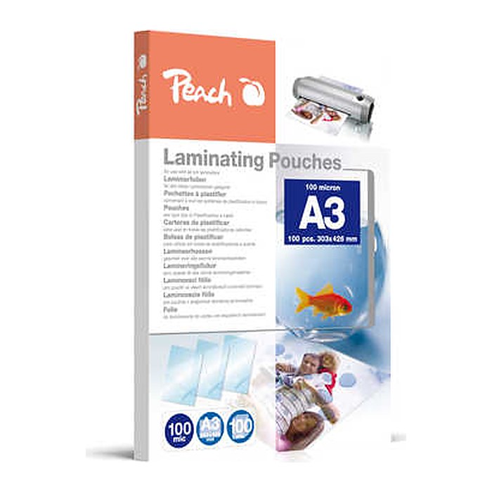 Peach Laminierfolien A3 100mic glänzend PP500-01 100PK