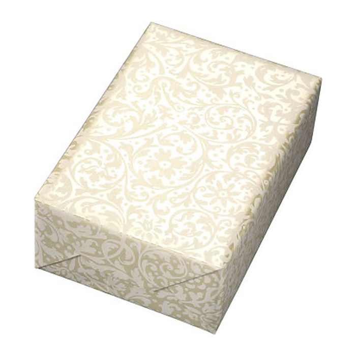 JUNG SCHÖNER VERPACKEN Geschenkpapier Brokat beige Ornamente mehrfarbig, 50,0 m