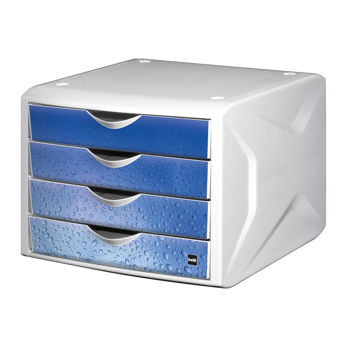 helit Schubladenbox the chameleon blau H6129634, DIN A4 mit 4 Schubladen, 1 St.
