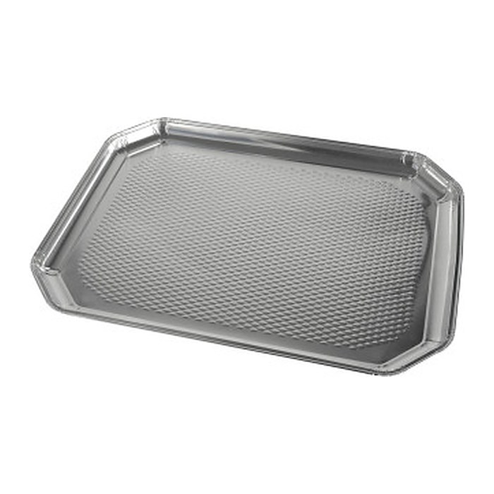 STARPAK Einweg-Servierplatten silber 26,0 x 3,5 cm, 5 St.