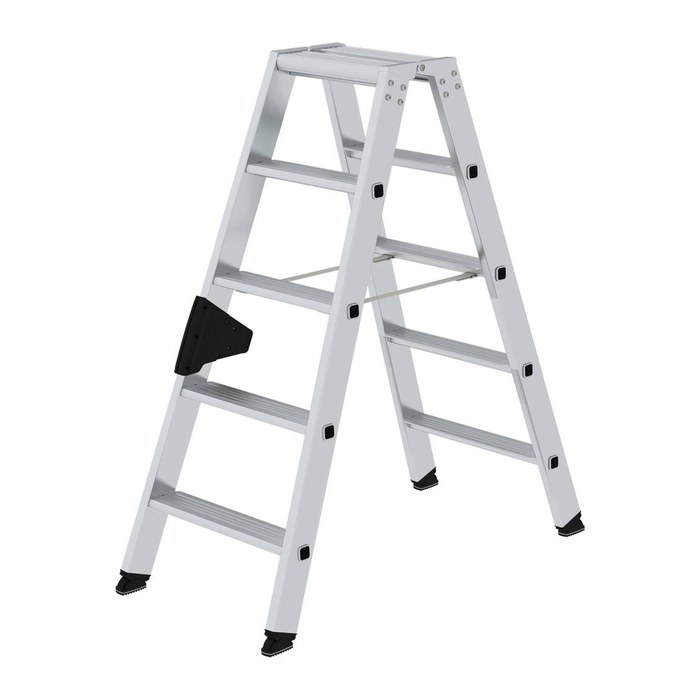 MUNK Stehleiter beidseitig 40210 silber 2x 5 Stufen, H: 114,0 cm