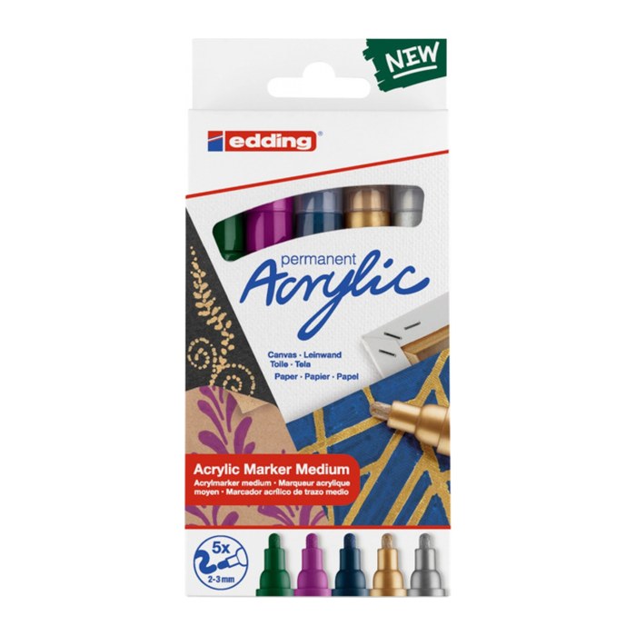 edding 5100 festlich Acrylstift farbsortiert 2,0 - 3,0 mm, 1 Set
