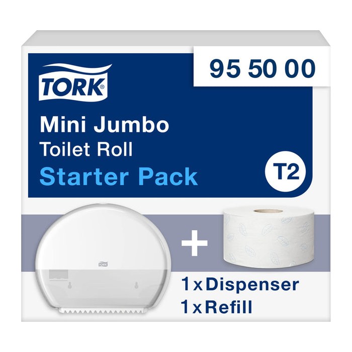 TORK Toilettenpapierspender-Set Elevation T2 Mini 955000 weiß Kunststoff, 1 Set