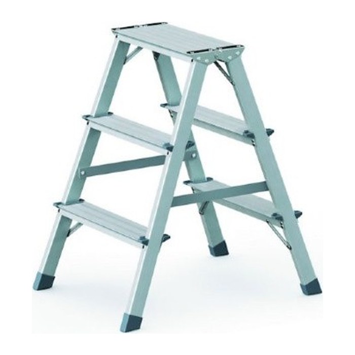 ZARGES Stehleiter beidseitig Scana B silber 2x 3 Stufen, H: 0,71 cm