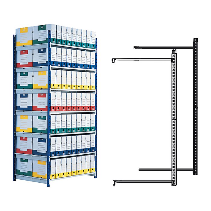 PAPERFLOW Anbau-Schwerlastregal RangEco 517S blau 100,0 x 68,0 x 200,0 cm