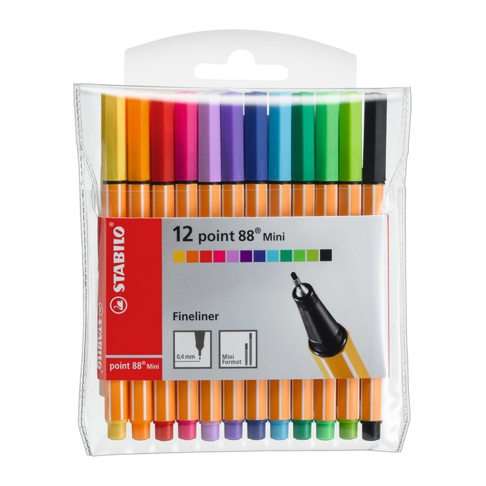 STABILO Point 88 Mini Fineliner farbsortiert 0,4 mm, 12 St.
