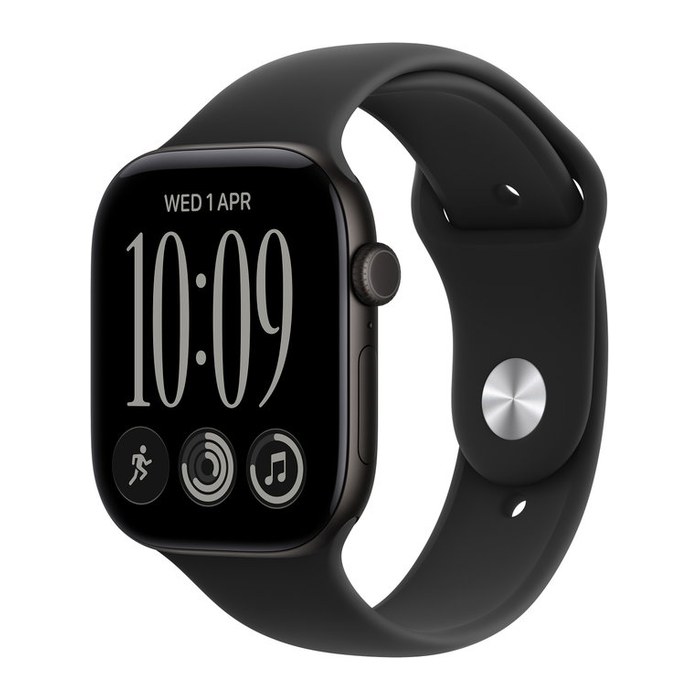 Apple Watch 12 46 mm Aluminium schwarz (GPS + Cellular) Sportarmband M/L schwarz