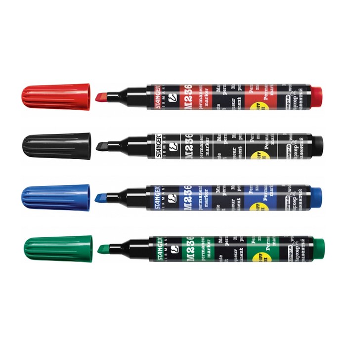 STANGER BestMark M236 Permanentmarker-Set farbsortiert 1,0 - 4,0 mm, 4 St.
