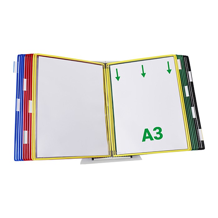 tarifold Sichttafelsystem 433209 DIN A3 farbsortiert mit 20 St. Sichttafeln, 1 St.