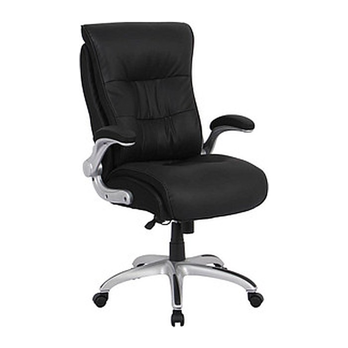 XXL Chefsessel, 10004 Kunstleder schwarz, Gestell silber