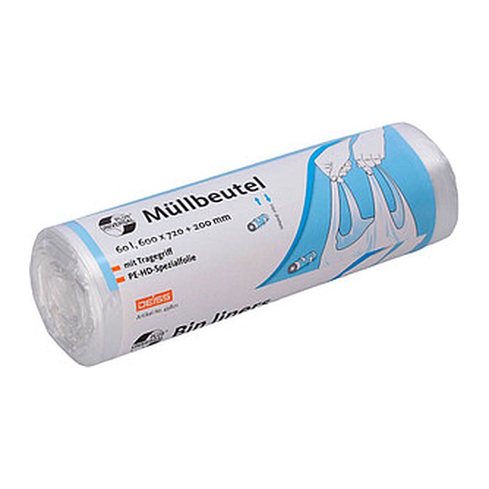 DEISS Müllbeutel UNIVERSAL PLUS® 60,0 l transparent 9 µm, 20 St.
